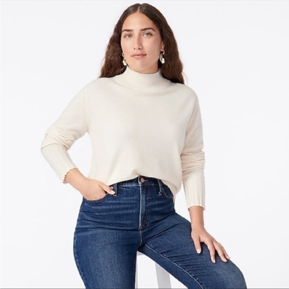 J.Crew 100% Cashmere Mockneck Sweater